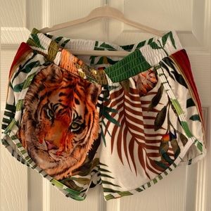 Aviator Nation Jungle Tiger velvet shorts size Small